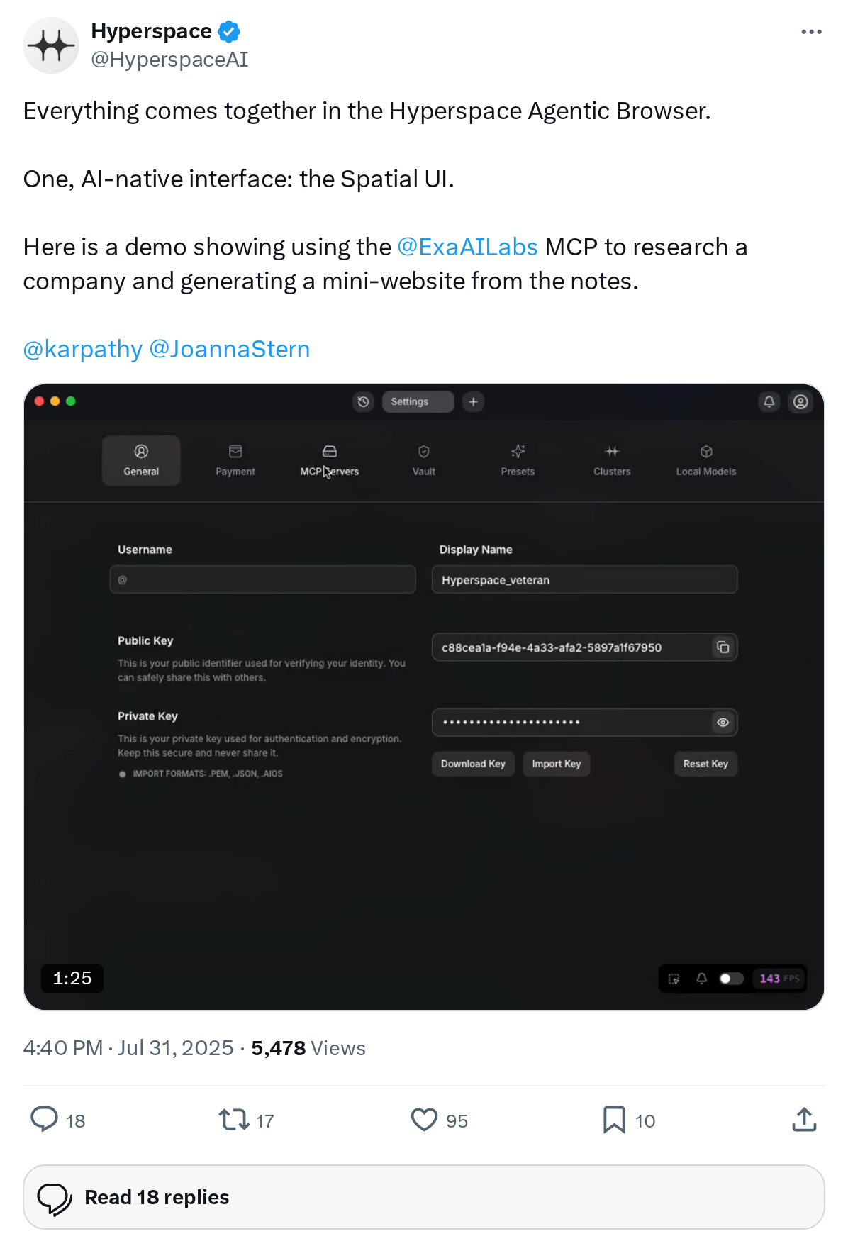Everything comes together in the Hyperspace Agentic Browser. 

One, AI-native interface: the Spatial UI. 

Here is a demo showing using the 