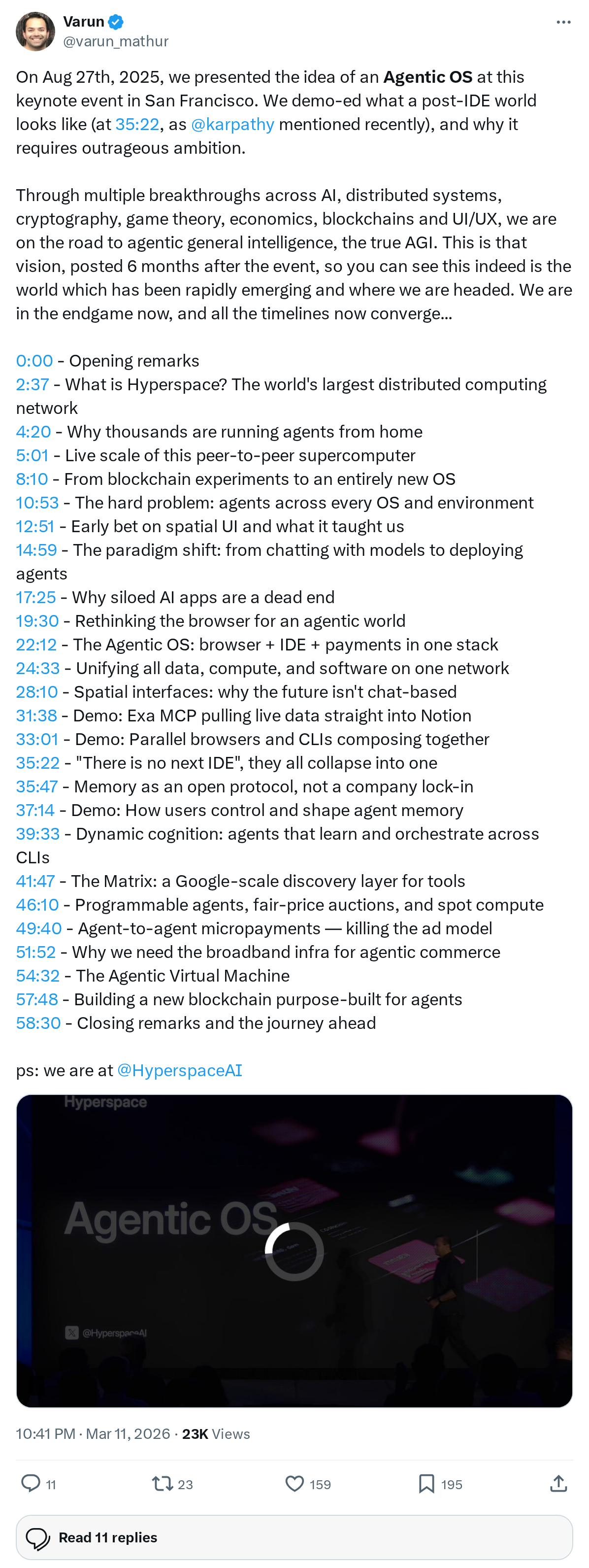 On Aug 27th, 2025, we presented the idea of an Agentic OS at this keynote event in San Francisco. We demo-ed what a post-IDE world looks lik